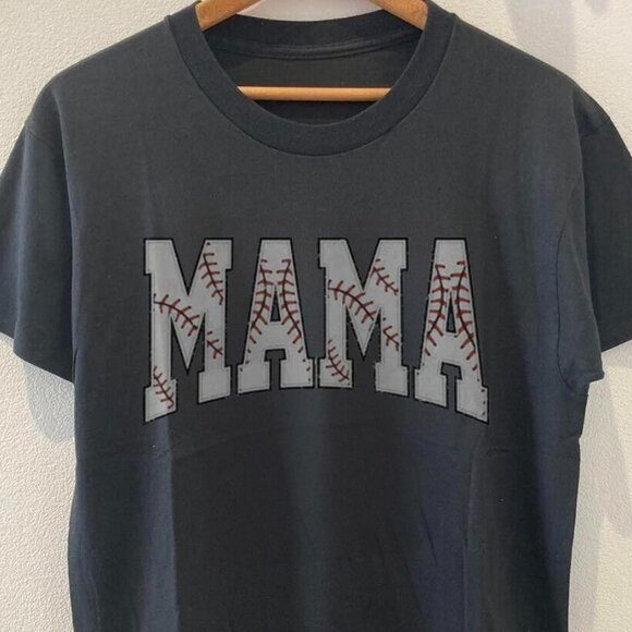 Mothers Day Shirt, Gift For Baseball Lover Mom Shirt, Baseball Mama tee black - Picture 2 of 4